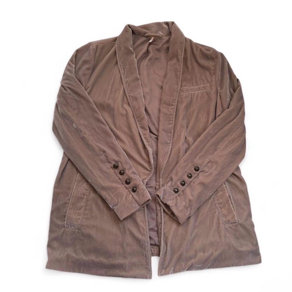 Free People Brown Blazer with Button Details